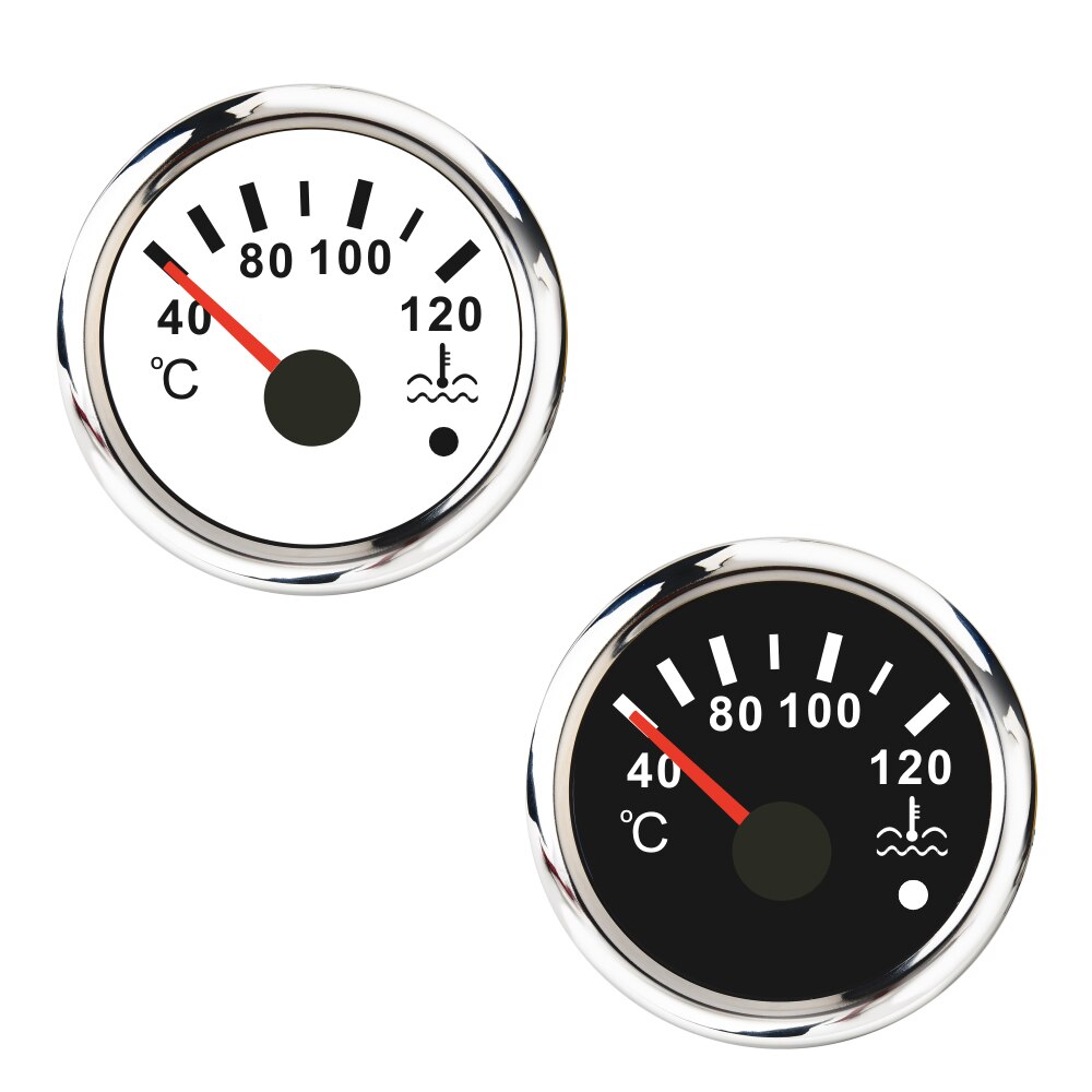 Jauge de température d&#39;eau 40 ~ 120Celsius 52MM, indicateur de température d&#39;eau étanche 9-32V pour voiture, moto, bateau
