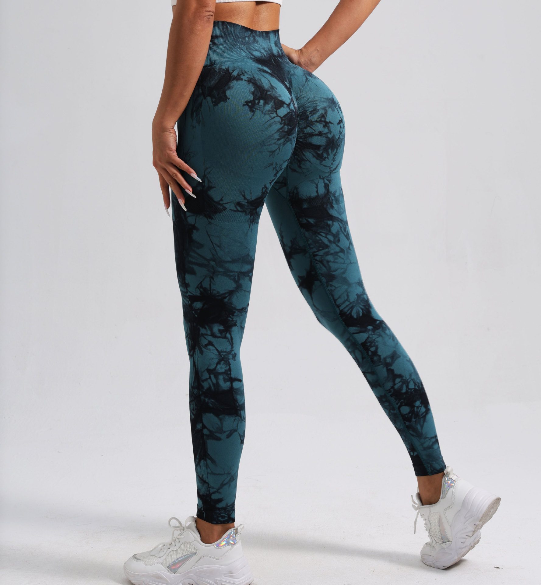 Frauen Nahtlose binden Farbstoff Yoga Gamaschen Hohe Taille Fitness sexy Gamaschen ÜSpund Laufen Heben Gesäß Radfahren Gamaschen