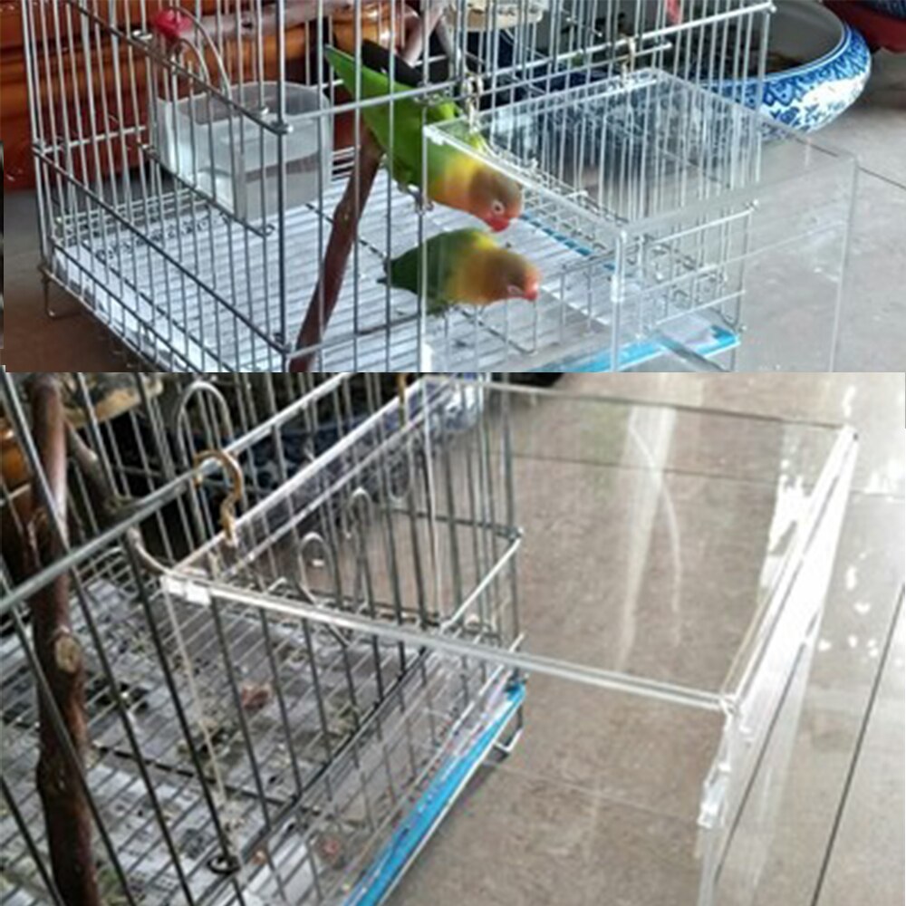 Large Size Transparent Acrylic Bird Bathtub For Water Washing Dry Cleaning Splash-proof Bath Basin Bird Cage Accessories