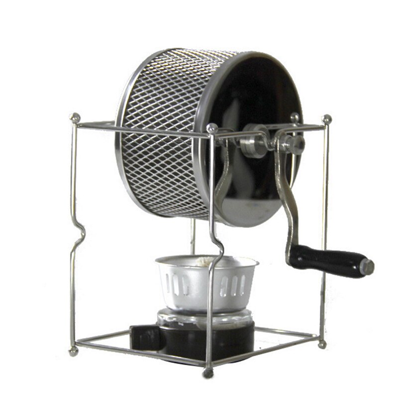 Stainless Steel Coffee Roaster Manual Hand-Operated Rotary Gas Alcohol Stove Bean Baking Maker Espresso Machine: Default Title