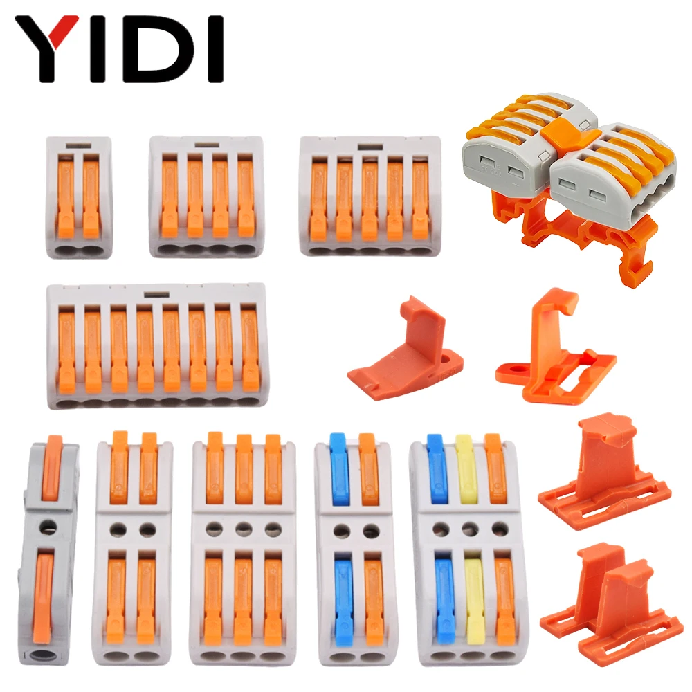 5/10pcs Fast Cable Wire Connector Compact Push In Quick Spring Splicing Multiplex Terminal Block Electrical Connection Conductor