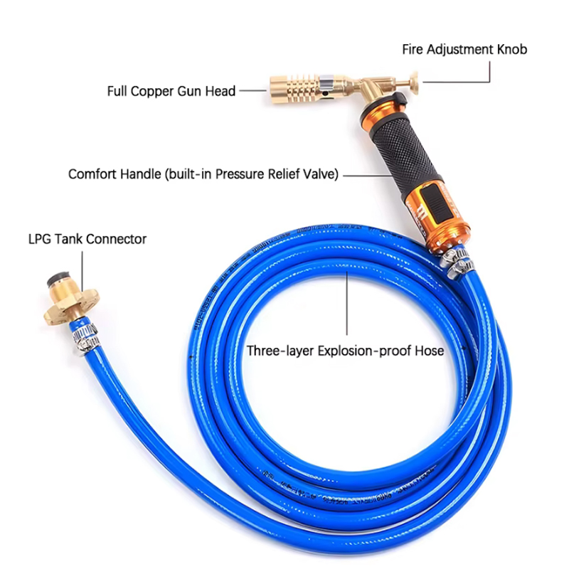 Liquid propane gas welding torch 2.5m flame welding torch Copper aluminum welding gun precious metal smelting