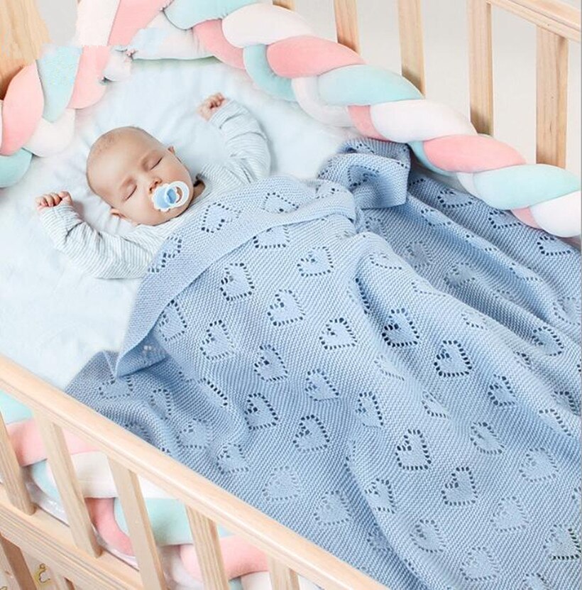 Knitted Baby Blankets Newborn Summer Baby Swaddle Wrap Blanket Super Soft Infant Baby Crib Bedding Stroller Receiving Blanket