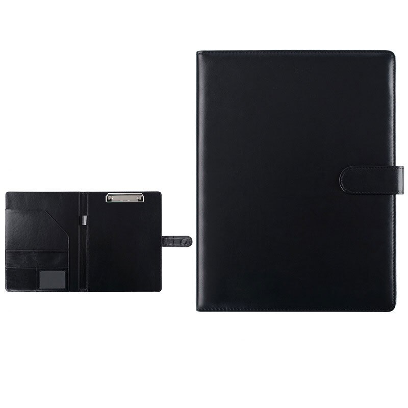 Vergadering Bestandsmap Multifunctionele Manager Map A4 Zakelijke Informatie Boek Lederen Map Schrijfblok Pad Schoolbenodigdheden: Board clip-black