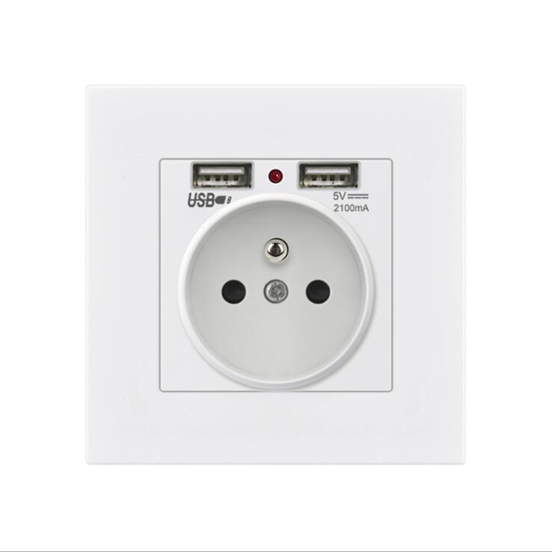 16A French European-style European standard regulations French standard French EU 86 type wall ground socket: French  2USB