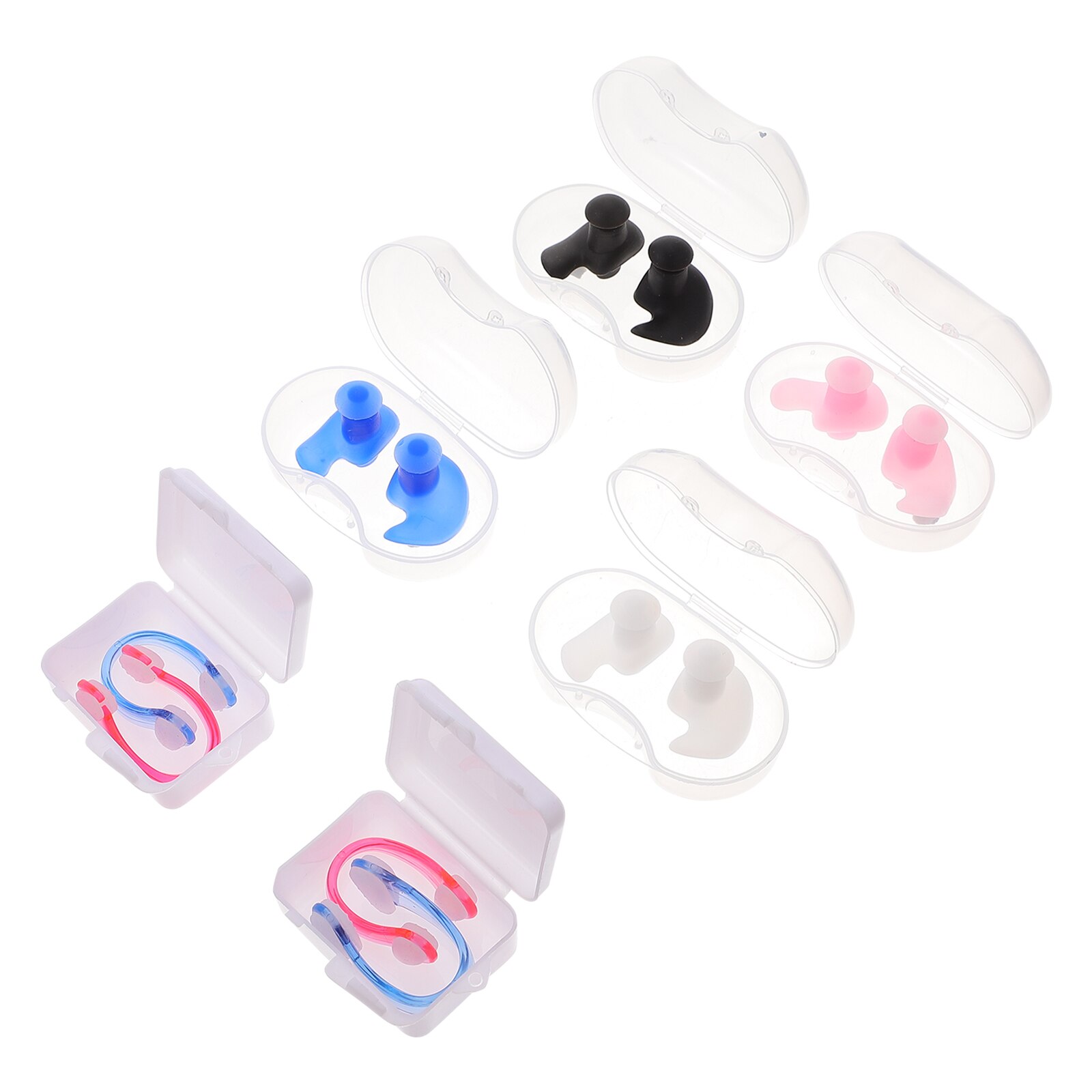 4 Sets Waterproof Swimming Silicone Nasal Splints Ear Plugs Swim Earplugs