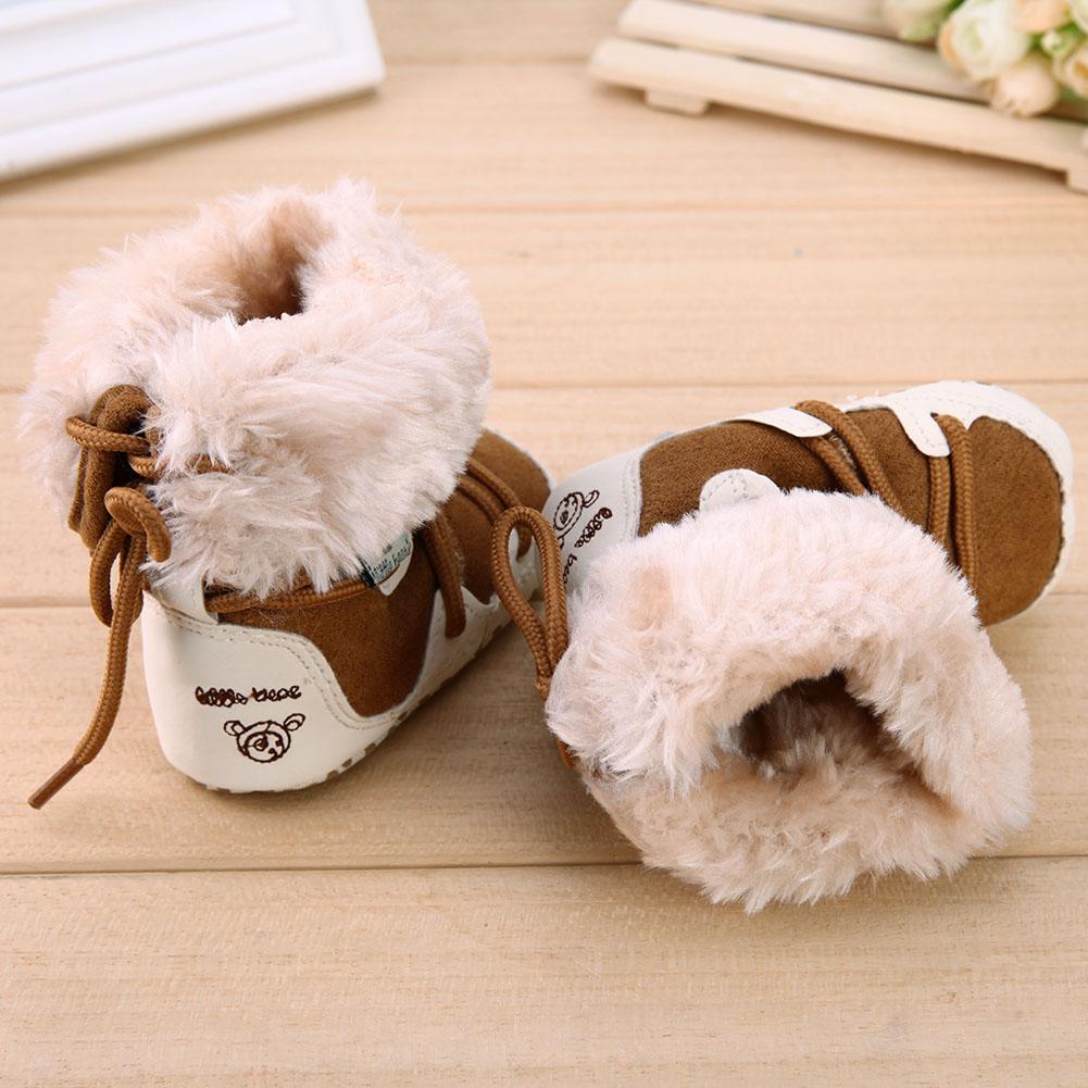 bebé botines para bebés recién nacidos de algodón suave de invierno Niño niñas Bebé Zapatos de alta-top de lana botas mantener calzado