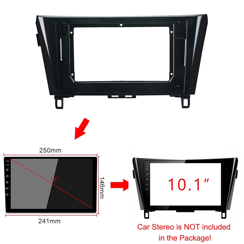 10,1 zoll Auto Fascia Für NISSAN X-Trail Panel Dash Installation Doppel Din Blenden Rahmen Für NISSAN Qashqai