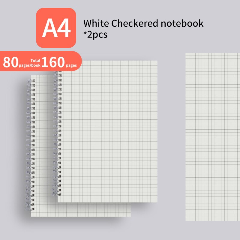 M&amp;G A4/A5/B5/A6 PP Double Spiral Notebook Checkered/Cornell/Horizontal Line/Blank Notepad Pocketbook Journal Diary Drawing: W-A4 Cornell 2PCS