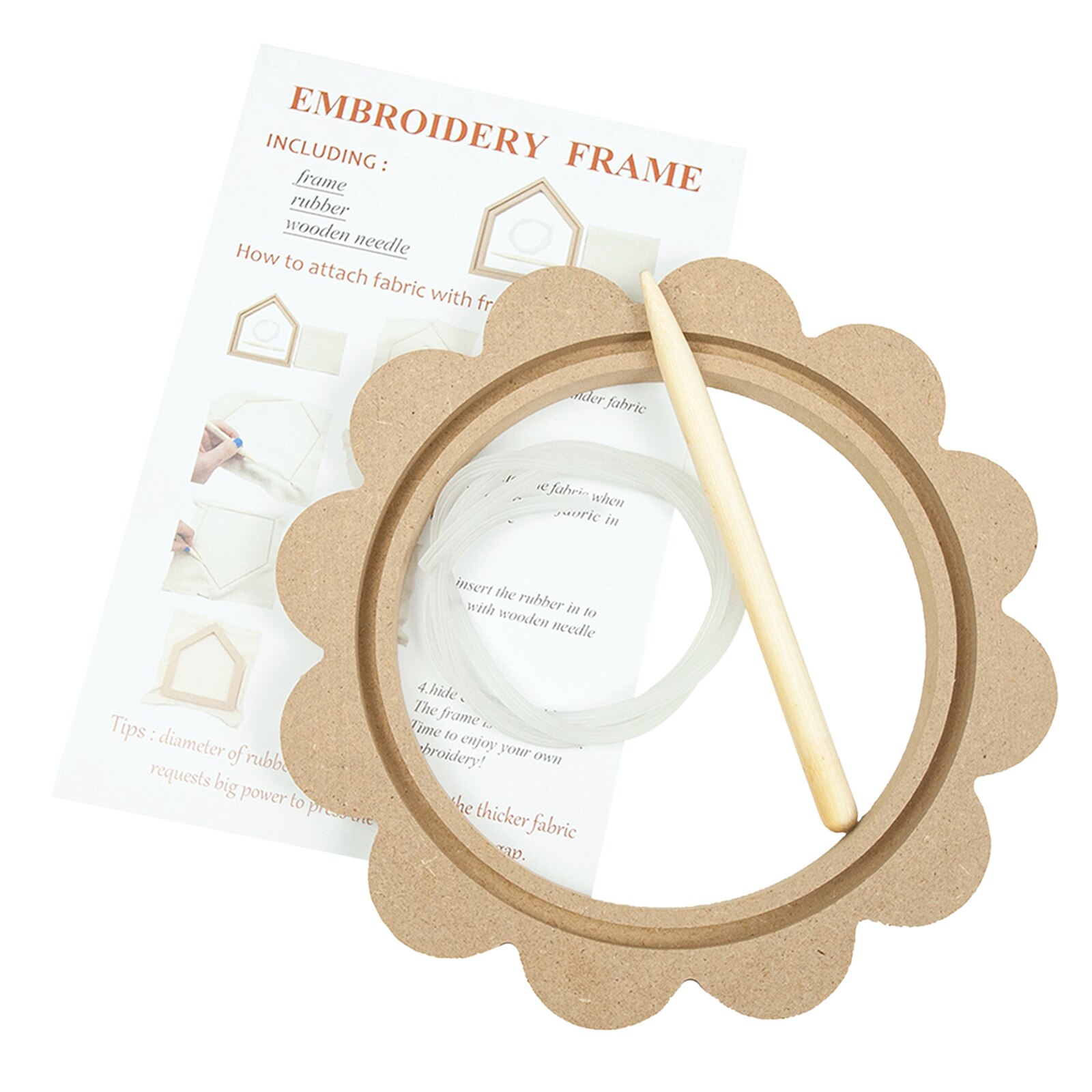 Embroidery Wood Frame Circle Hoop Cross Stitch Craft Rack Handmade Sewing Kit: flower shape