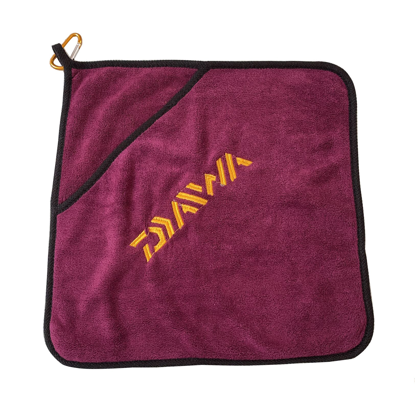 Dobbeltlags fiske mikrofiber agn håndkle med karabinhake fortykning non-stick absorberende pes 2022 ca turhåndkle 3 farger: Lilla