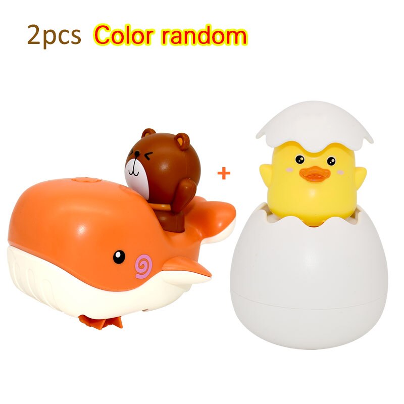 Bagnetto giocattoli divertenti anatra uovo balena rana classico assemblare pista attrezzo per acqua sala giochi nuoto doccia regali per bambini: D egg whale 2pcs