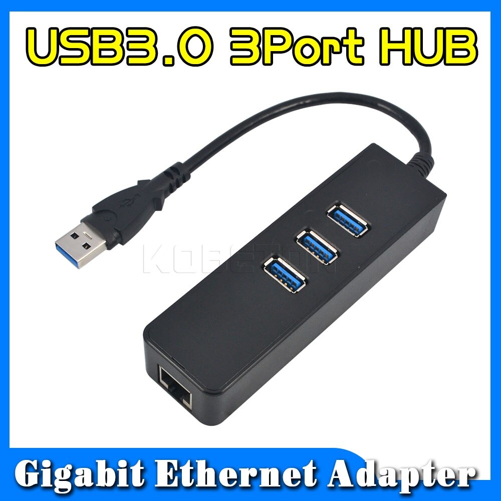 Kebidu Hoge spped 3 Poorten USB 3.0 Hub 10/100/1000 Mbps te RJ45 Gigabit Ethernet LAN Wired network Adapter Voor windows Mac