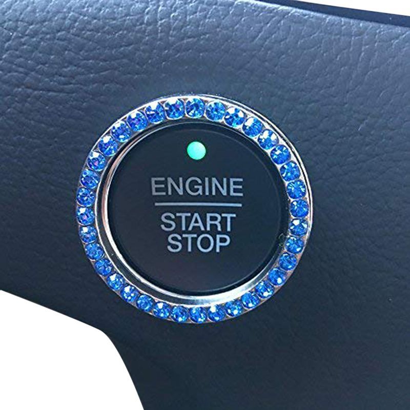 ONEWELL Auto Decor Kristal Strass Auto Bling Ring Embleem Sticker Voor Auto Start Motor Ontsteking Knop Sleutel