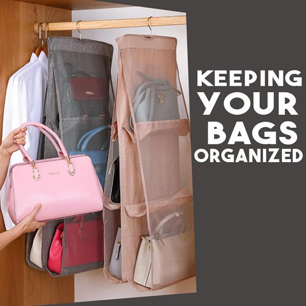 Space Saving Bag Organizer Wardrobe Hanging 3-Layer 6-Bag Storage Bag Underwear organizer Sundry storage hanger closet hanger