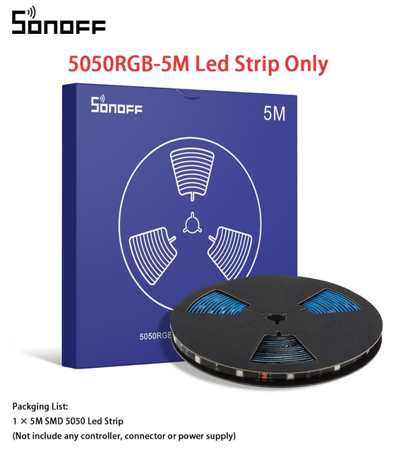 Sonoff L1/ L2 Wifi Smart Led Light Strip 2M/ 5M 5050 Rgb Led Strip Wifi Controller dimbare Licht Backlight Flexibele Streep Lamp: 5M Led Strip Only