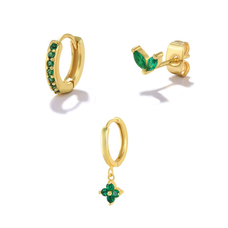 Canner colorido zircão piercing cartilagem hoop brincos para mulheres boêmio geométrico cristal redondo brinco moda jóias presentes: set2