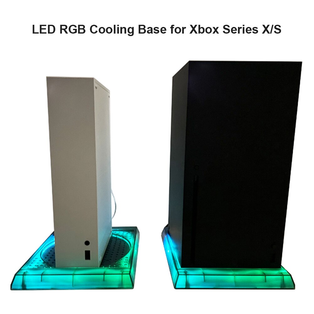 Game Console RGB LED Base for Xbox Series X/S Gaming Console Stand Base with Remote Control Heat Dissipation APP USB Accessories