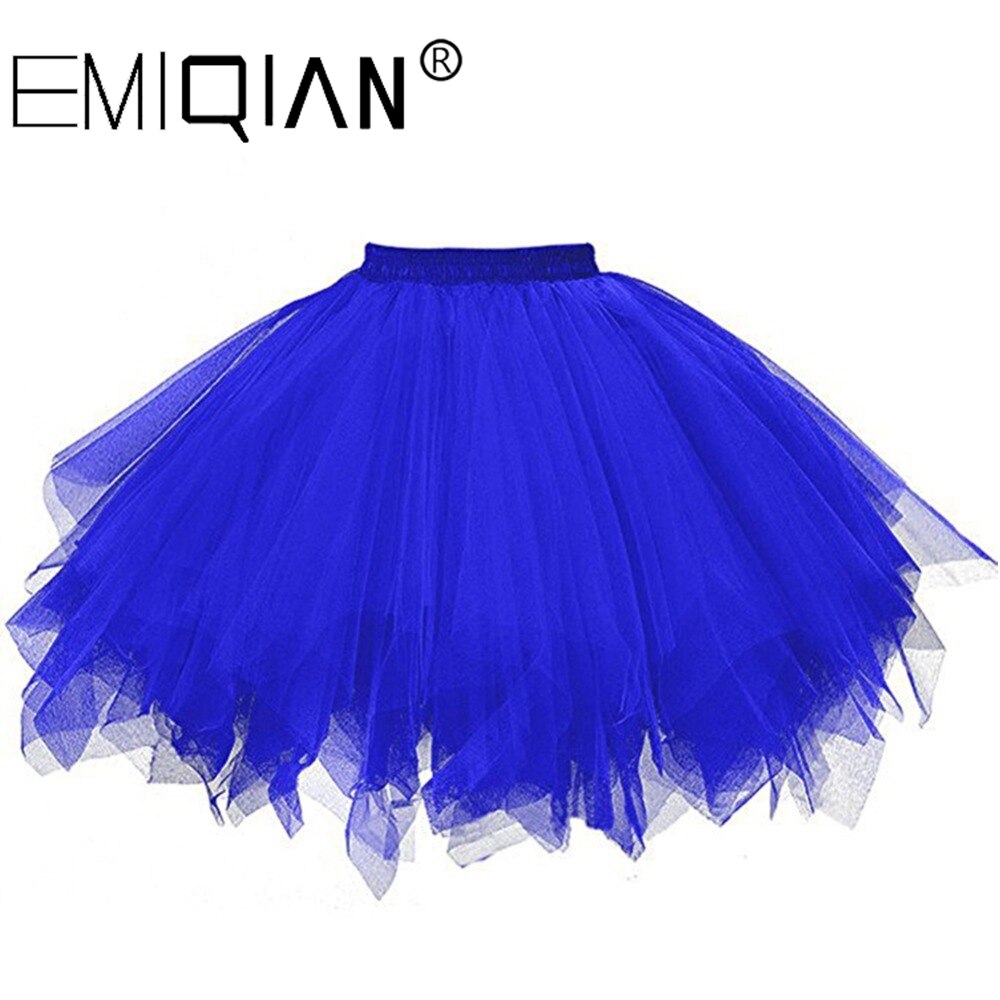 Korte Petticoat Tule Rokken Vrouwen Elastische Stretch Lagen Zomer Volwassen Tutu Rok Onderrok: Blauw