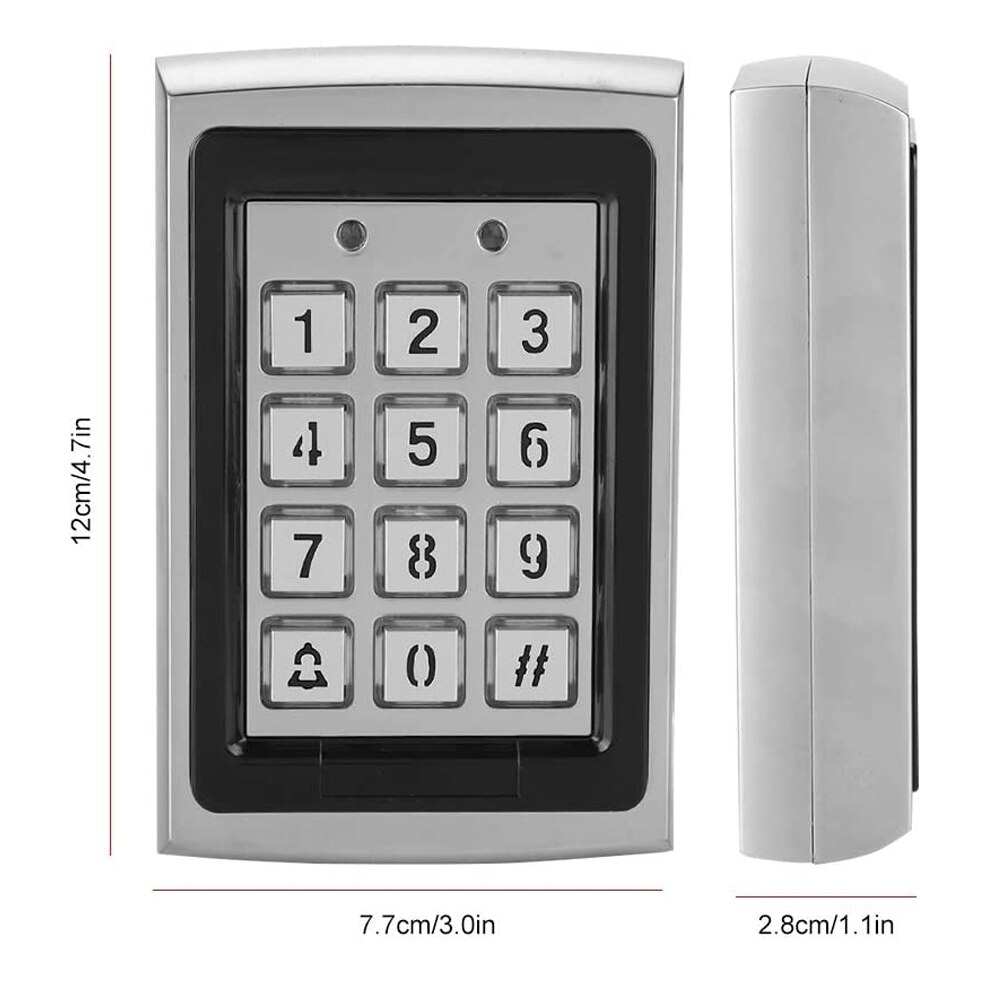 Tastiera di controllo accessi in metallo RFID copertura impermeabile antipioggia apriporta esterno sistema di blocco elettronico con portachiavi disponibili
