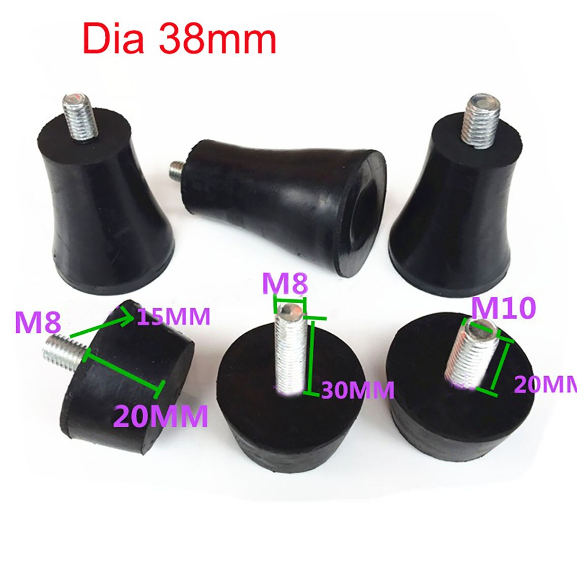 1-10Pcs M6 M8 M10 Black Rubber Adjustable Feet Pad Screw Chairs Furniture Leg Table Leveling Feet Pad Screw Anti-skid