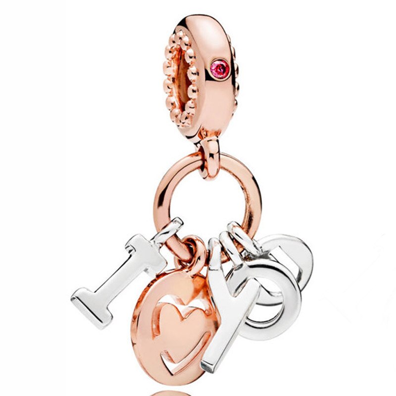 Pandora York podkreśla potrójny Monogram pióro duchowość wisiorek koraliki 925 srebro Charms Fit bransoletka DIY biżuteria: P-D-1859