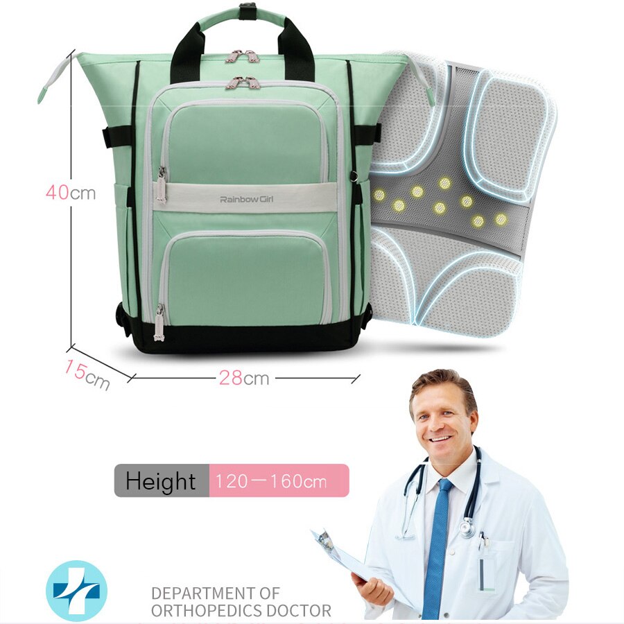 Rainbow girl student bag casual lightweight ridge large-capacity personality waterproof backpack trend shoulder bag