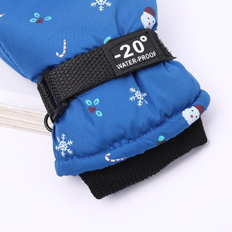 Verdikte Ski Handschoenen Kerst Patroon Handschoenen Zachte Fleece Gevoerde Handschoen Voor Kinderen