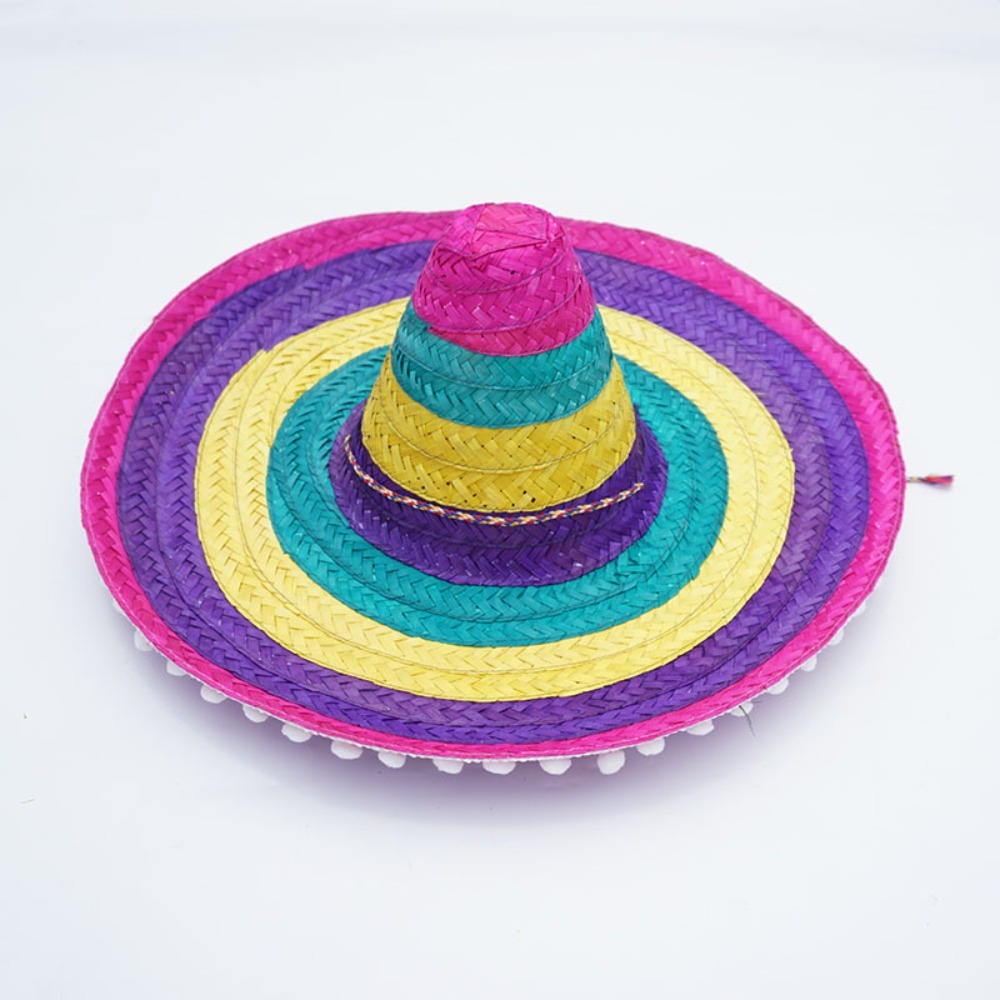 Sombrero de ala ancha de colores para hombre, Sombrero de paja para Mexicana, decoración para el sol, Halloween, Verano: Gris oscuro
