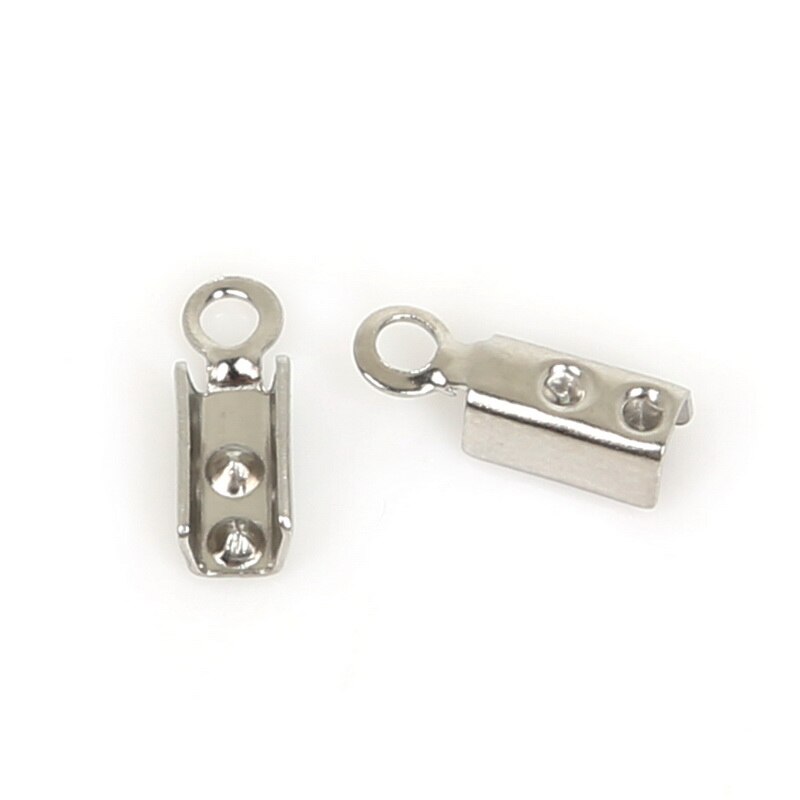 30/90 stücke Edelstahl Seil Kette Schnüre crimpen Korn Ende Kappen Anzug Für 1/2/3/4mm Schmuck Machen DIY Armbinde Halskette Anschluss