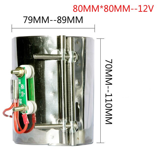 Fdik 12v elvarme ringvarmer til bil dieselpumpe oliefilter luft parkeringsvarmer webasto lastbil bus campingvogn båd: 80mm-80mm--12v