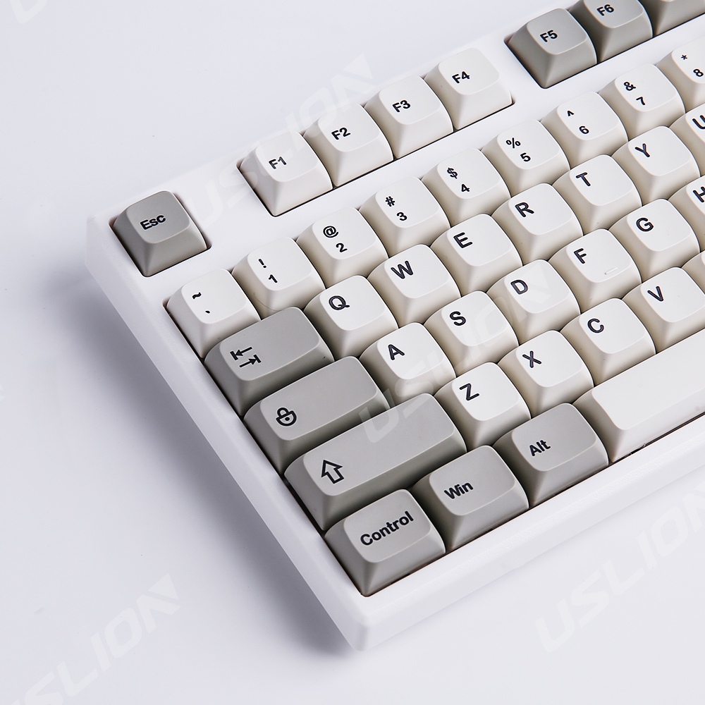122 Keys XDA Profile Keycaps PBT Dye Sublimation Minimalist White Gray Theme Key Cap For Gaming Mechanical Keyboard MX Switches