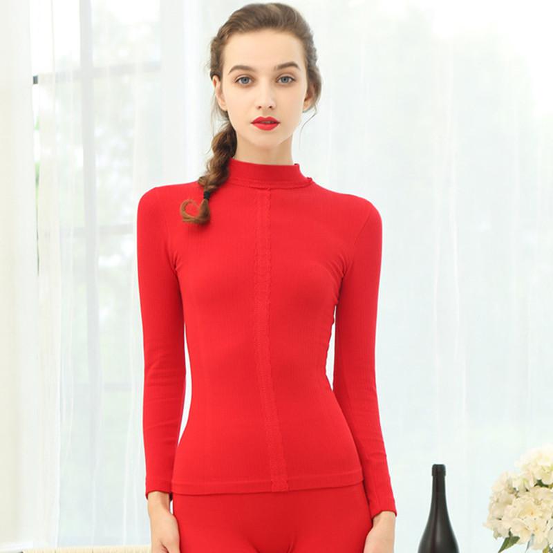 Thermo ondergoed dames thermisch ondergoed set stretch katoenen lange onderbroeken warme lange onderkleding winterkleding thermische broeken & shirts: Rood