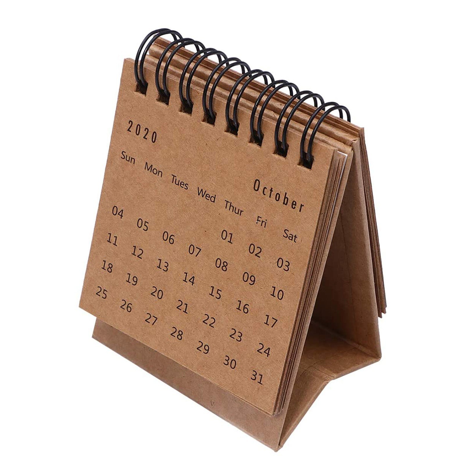 Desktop Mini English Calendar Portable Foldable Paper Calendar Multipurpose Daily Scheduler Table Planner Yearly Agenda: E