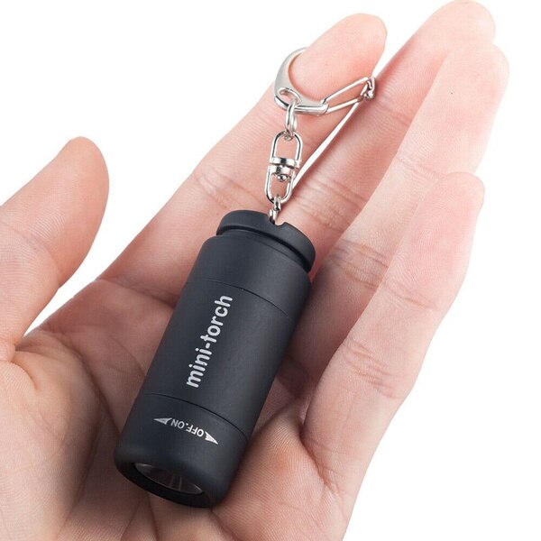 1pc mini nyckelring ficklampa usb uppladdningsbar led-lampa ficklampa lampa vattentät starkt ljus liten ficklampa nyckelring