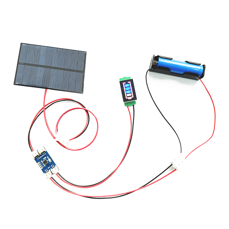 Panel Solar de 5V, 5,5 V, 160mA, 250mA, 500mA, 1W, 1,6 W, 2,5 W, con controladores de carga de batería de litio Solar de 5V 1A, Kit de pantalla Diy: Gris