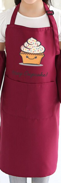 Delantal infantil para comer en el hogar, ropa de pintura antiincrustante para jardín de infantes, delantal de pintura artística para bebé: wine red / M