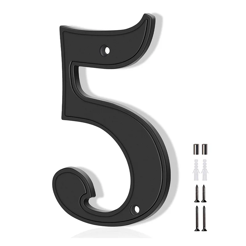 5 Inch Metal House Numbers for Outside, Modern Address Numbers for House, Anti-Rust Door Numbers for Front Door Garden Mailbox: MULTI