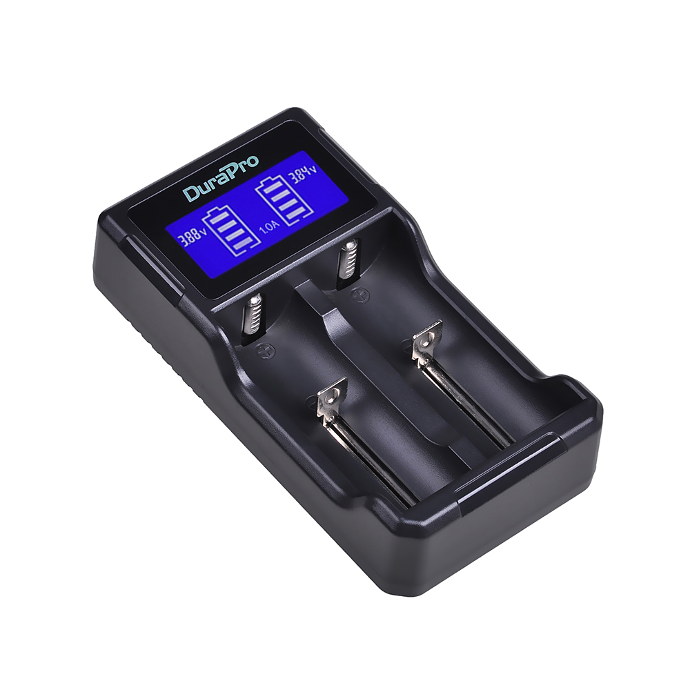 Durapro LCD USB Dual Battery Charger voor 26650 22650 18650 18490 18350 17670 17500 16340 (RCR123) 14500 10440 EEN AA AAA Li-Ion