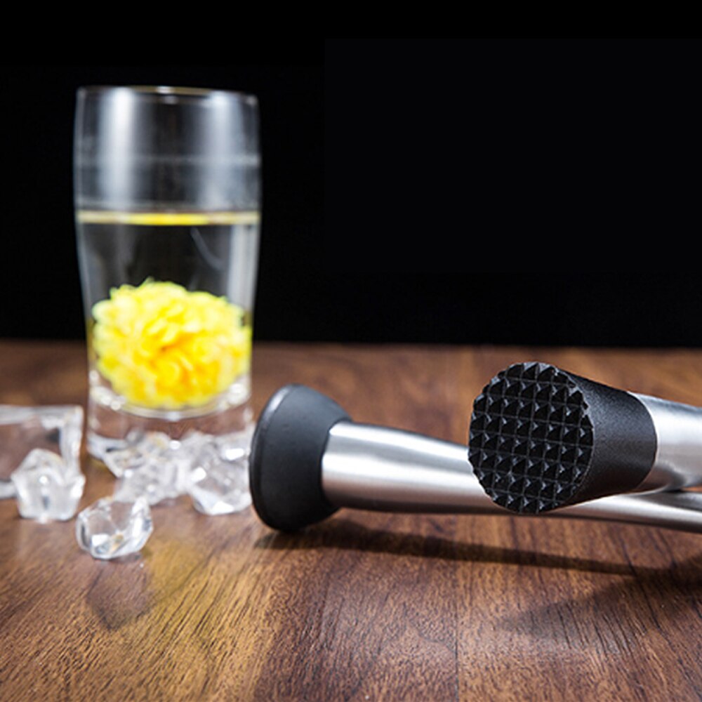 Stainless Steel Wine Mixing Stick Cocktail Muddler Shaker With Crushing Hammer DIY Drink Fruit Muddler Crushed Ice Barware Tool