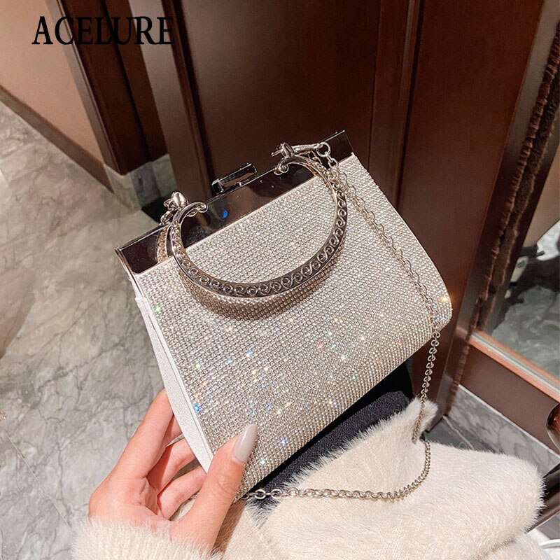 Acelure Elegante Dames Effen Kleur Schoudertassen Shining Hasp Messenger Tassen Voor Vrouwen Vrouwelijke Party Tas Schooltas Handtas