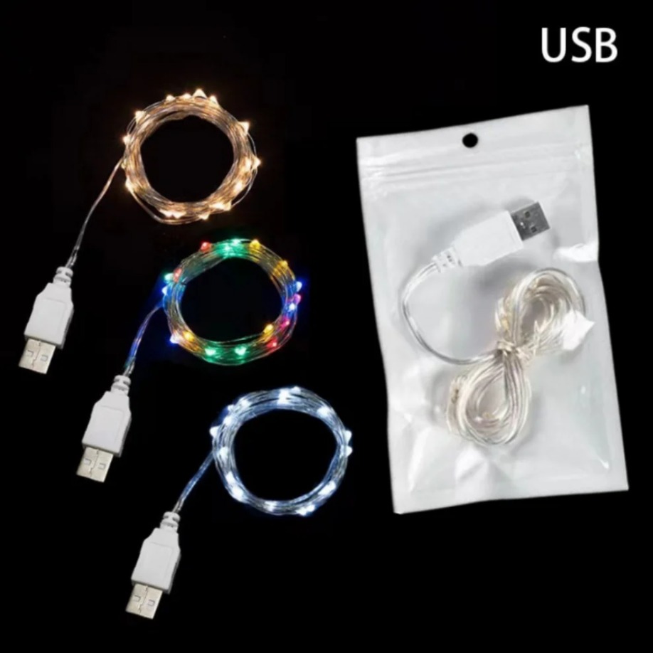 5/10/20M USB LED Lichterketten Kupfer Silber Draht Girlande Licht Wasserdicht Fee Lichter Für Weihnachten hochzeit Party Dekoration