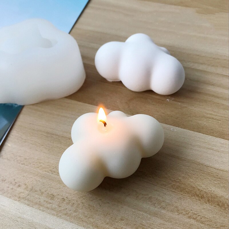 3D Cloud Vorm Kaars Siliconen Mal Diy Gips Gips Mal Voor Auto Decoratie Siliconen Zeep Kaars Mallen