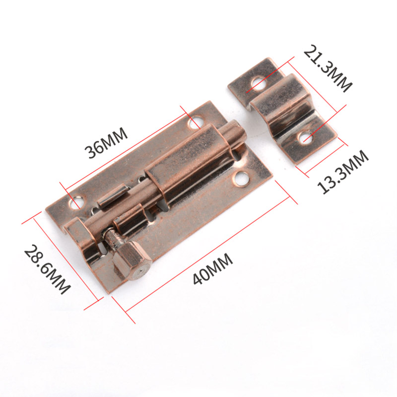 Verrou de porte en acier inoxydable, solide, coulissant, à loquet, agrafes, de 1.5/2/3/4 pouces, wzpi: Red Bronze 2 Inches