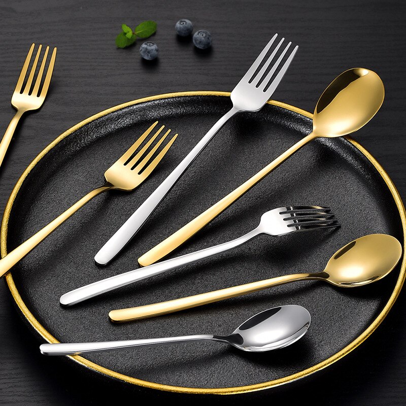12pcs/lot 18/8 Stainless Steel Dinner Fork Dessert Fork Good Mirror Longer Handle Forks Dinnerware Set