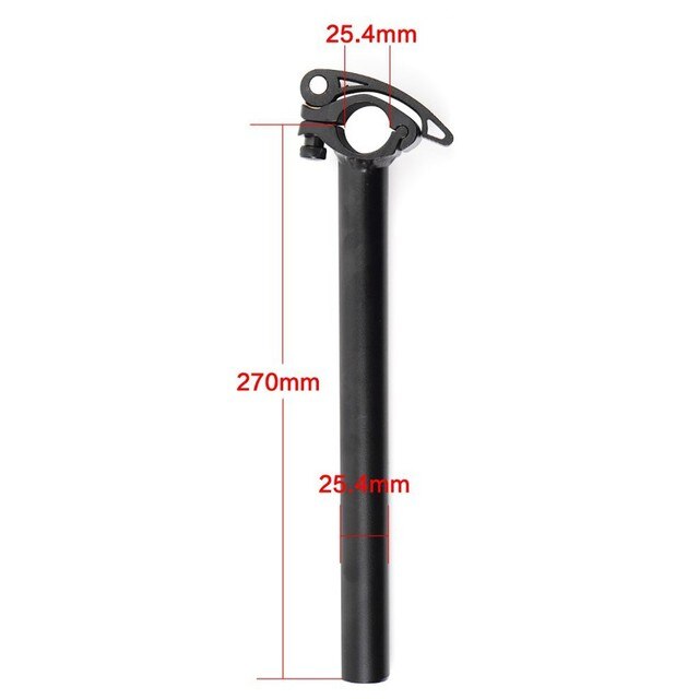 SENQI Vouwfiets Stuurpen Quick-Release Aluminium Verstelbare Stam Zonder Tanden BSZ002 25.4×28.6×460mm (zwart
