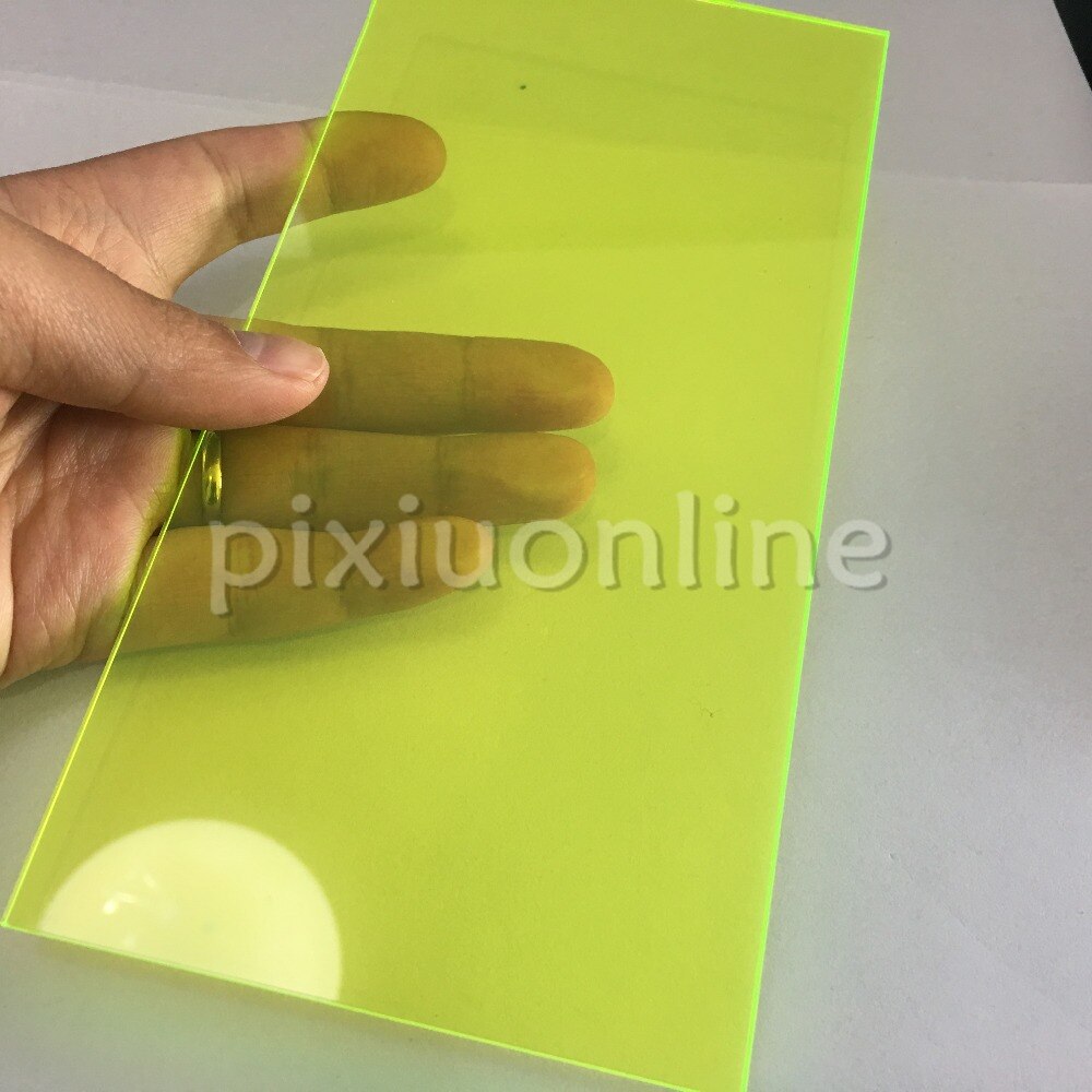 8 verschillende Kleuren Acryl Board 10*20cm J351 Perspex Board Transparant Plastic Vel DIY Maken Rusland: fluorescent green