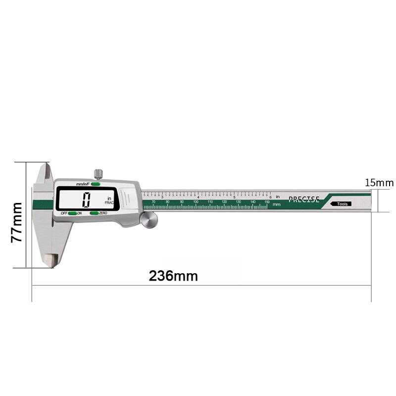 0.01mm Precision LCD Vernier Caliper 150mm Stainless Steel Digital Display Caliper Fraction Metric Inch Measuring Tools With Box