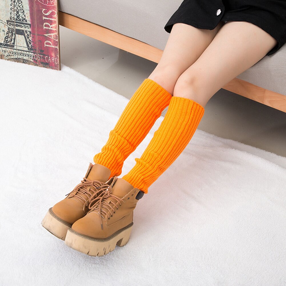 Women Winter Warm Leg Warmers Knitted Scoks Crochet Long Boots Socks