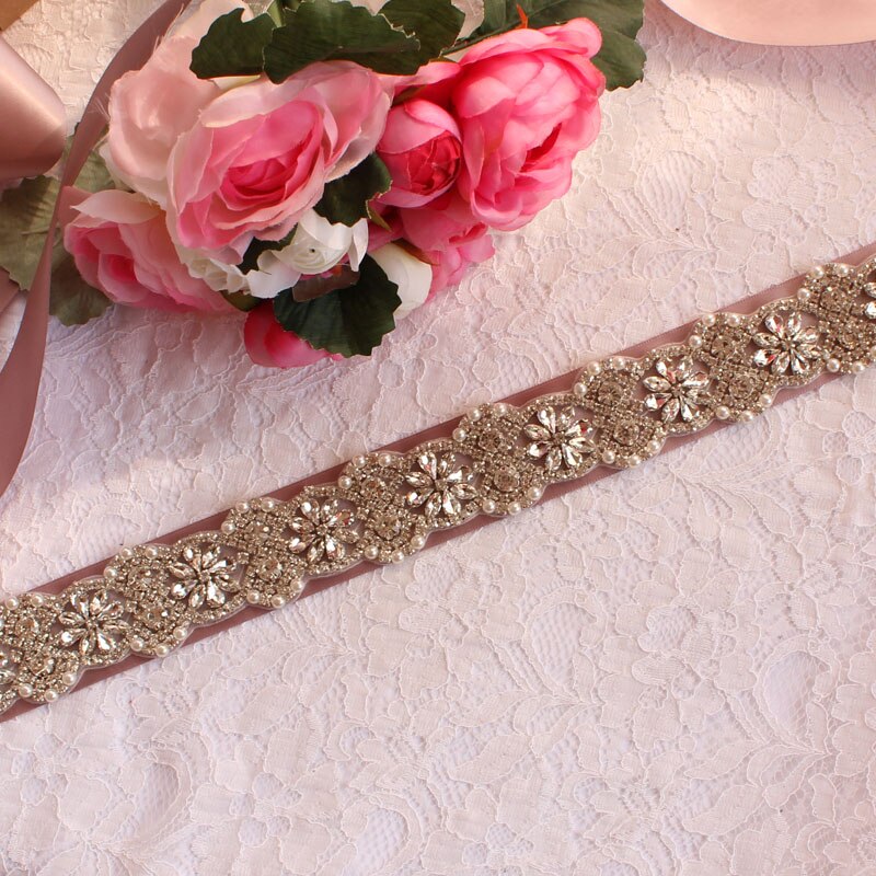Bruids Riem Vrouwen Riem Trouwjurk Riem Strass Bruidsmeisje Riem Bruiloft Accessoires: dark purple